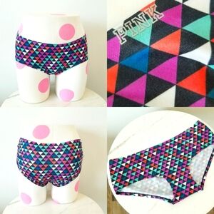 Victoria's Secret PINK Vintage Extra Low Rise Hipster Panty Multi Color Rainbow
